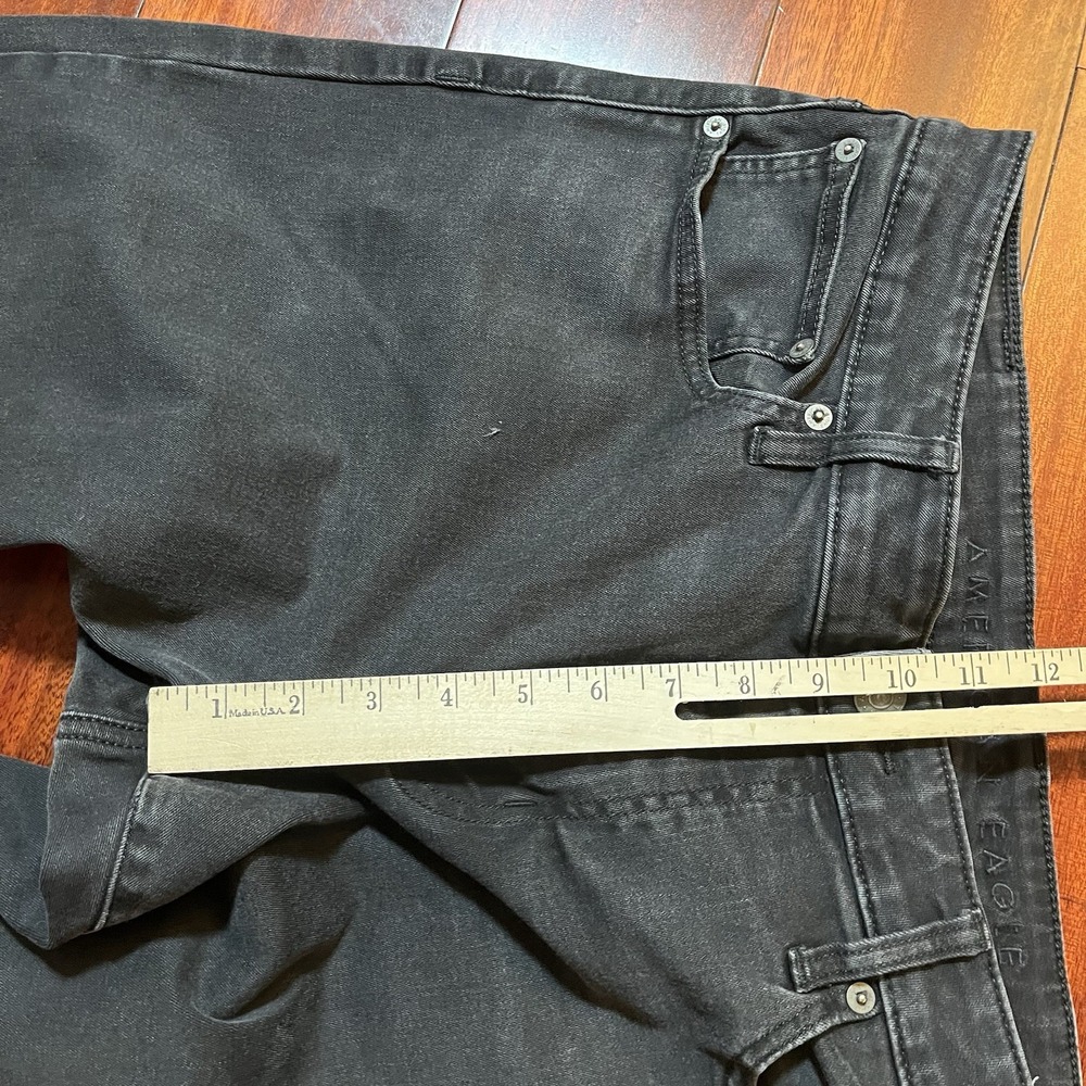 American Eagle Jeans Mens 36x32 (36x31) Dark Gray Skinny Flex Stretch Grunge * - Picture 10 of 12